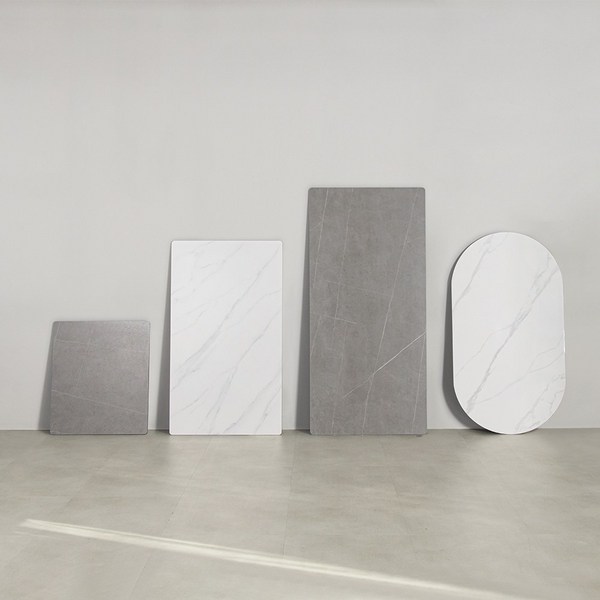 라로퍼니처 포세린 통 세라믹 식탁 테이블 상판만 2인 4인 6인 사각 원형 타원 (프레임 다리 제외), 화이트