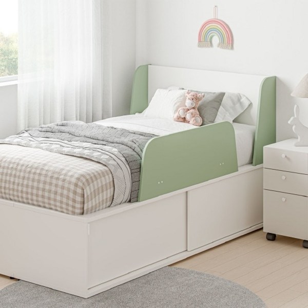 한샘 티오 그로우 슬라이딩 딥 수납침대 SS+가드 (컬러 택1)+샘키즈 매트, 파우더핑크(C)