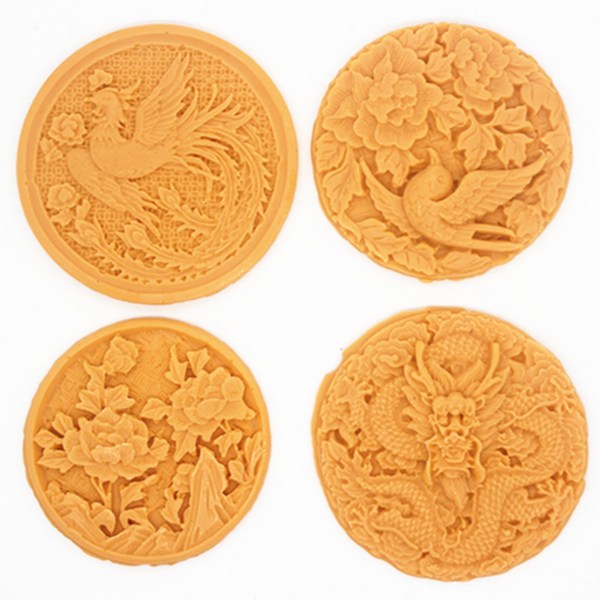 [바잉컴_해외직구] 봉황 / 새 / 연꽃 / 용 얇은 원형 실리콘몰드 (4종세트)