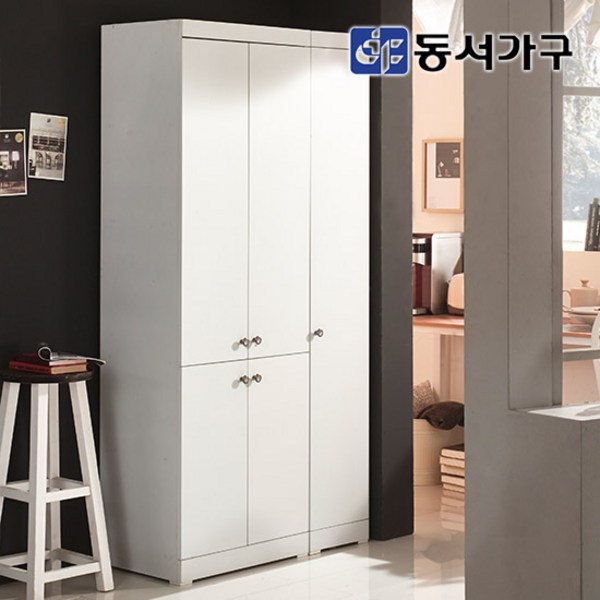  동서가구 토모 600 양문 다용도 수납장 DF630922, 화이트 