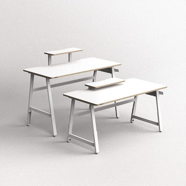  제닉스 제로드 올핏데스크 1200 1인용 높이조절 컴퓨터 게이밍책상, 화이트 