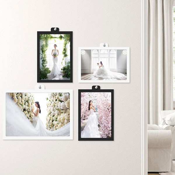 세우세 고급 종이 액자(벽걸이형), 세로형, WHITE