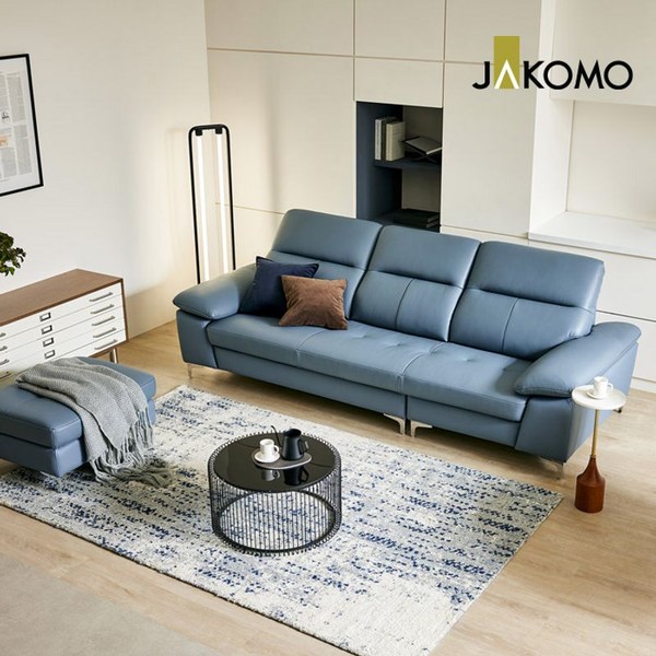 자코모 [신세계 상품권 3만원] 대디 3.5인 천연면피 소가죽 소파+스툴, 카멜