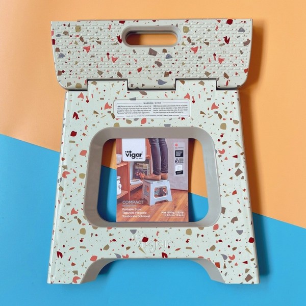 스페인 Vigar 플라스틱 폴딩 휴대용 의자 가정용 야외 접이식 발판 간이 스툴, 36.AJ(32cm), 1개