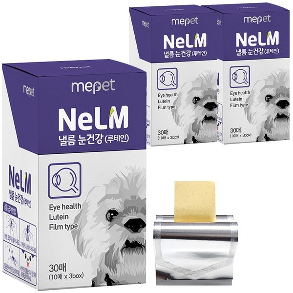 미펫 낼름 필름 강아지 영양제 30매, 눈건강, 3개