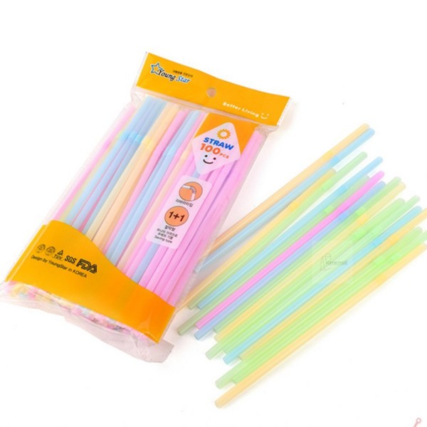 주름 빨대 100P 일회용빨대