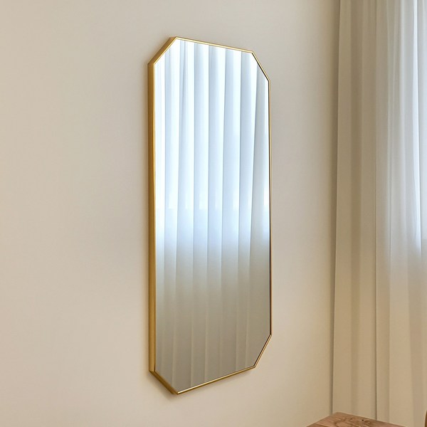 [브래그디자인] 600x1200 팔각 거울 (골드), 골드