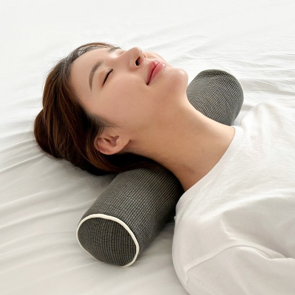  집앤콕 순면 누비 바이오비드폼 경추베개, 크림베이지, 1개 