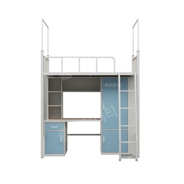  성인벙커침대 철제 리프팅 복층 프레임 웜룸 일체형 기숙사 침대 프레임 상부 침대 및 하부 이층 아파트 침대 제작, 하얀색 