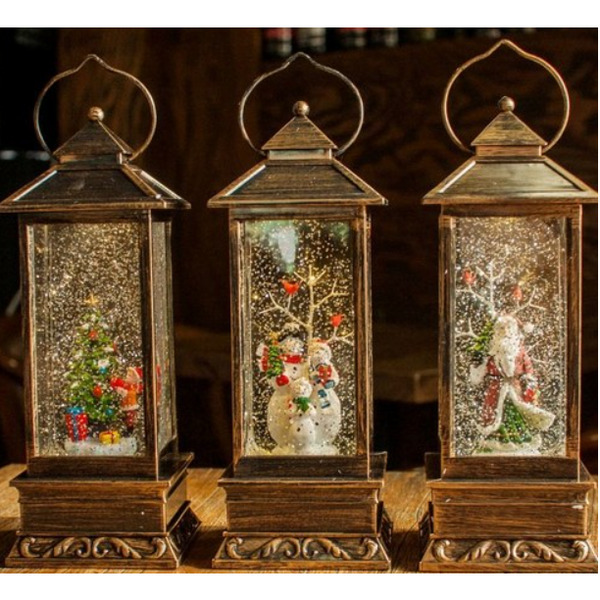  빌라드하우스 엔틱 랜턴 LED 크리스마스 워터볼 