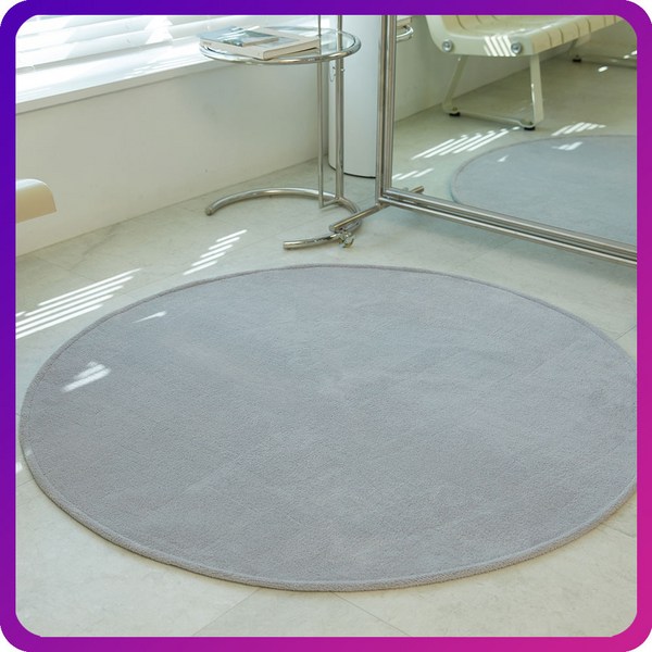  먼지없는 워셔블 코지 원형 러그 거실카페트 미니 사계절 단모 