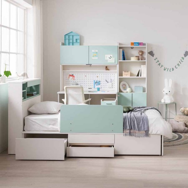 미우 가드조명수납침대 MUBE02, 아이보리