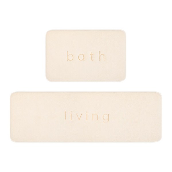 깔끔대장 포근하족 발매트 2종, 아이보리 1개+대형 아이보리 1개