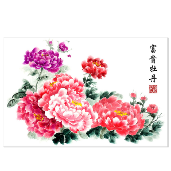  부귀의 꽃 모란꽃 목단꽃 부자되는 한국화 그림 액자, 01. 부귀목단, 01 3호 29x21(cm) 