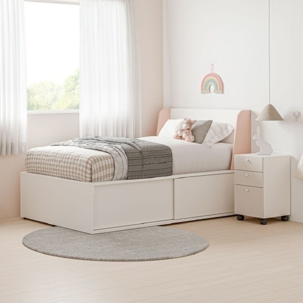 한샘 티오 그로우 슬라이딩 딥 수납침대 SS (컬러 택1 매트별도), 파우더핑크(C)