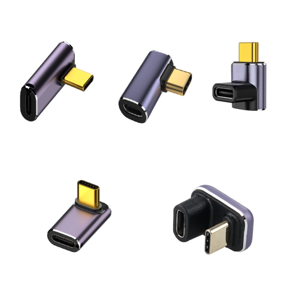 C타입 꺾임 젠더 초고속 USB4 GEN3 40Gbps PD 충전 영상 데이터 ㄱ자 ㄷ자, 측면 꺾임 RL015, 1개
