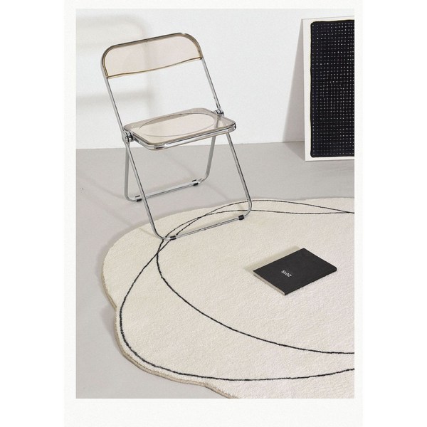  북유럽 포인트 원형러그 극세사 거실카페트 미니 워셔블 러그 