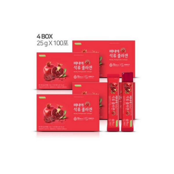 로지나 미녀의 석류콜라겐 엘라스틴 유지인 피쉬 콜라겐 100포, 625g, 4박스