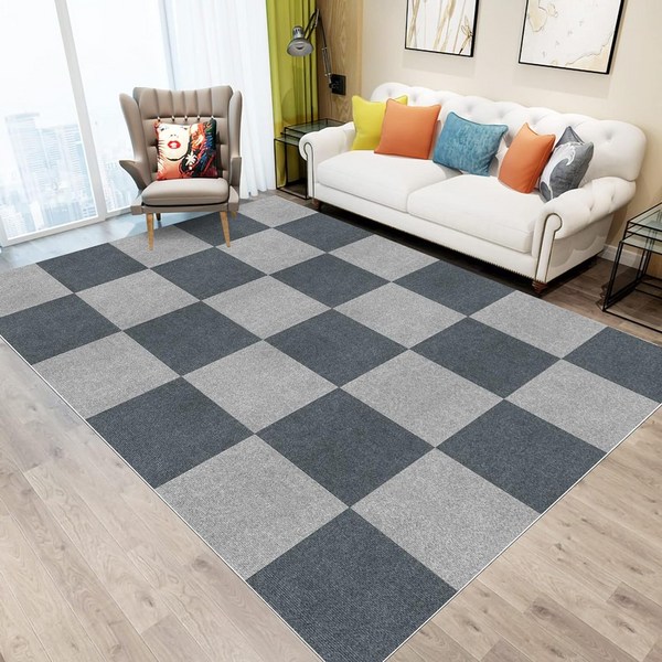  타일카페트 거실 부엌 발코니 사무실 조각 매트 미끄럼 방지 매트 JAYFAN 여러 가지 빛깔의 무료 퍼즐 쉬운 세척 다목적 광장 매트 30x30cm 12p 20p 30p 