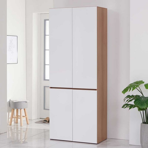 포크 800 키큰 양문수납장 냉장고옆 주방 탕비실 다용도 선반장, 아카시아화이트