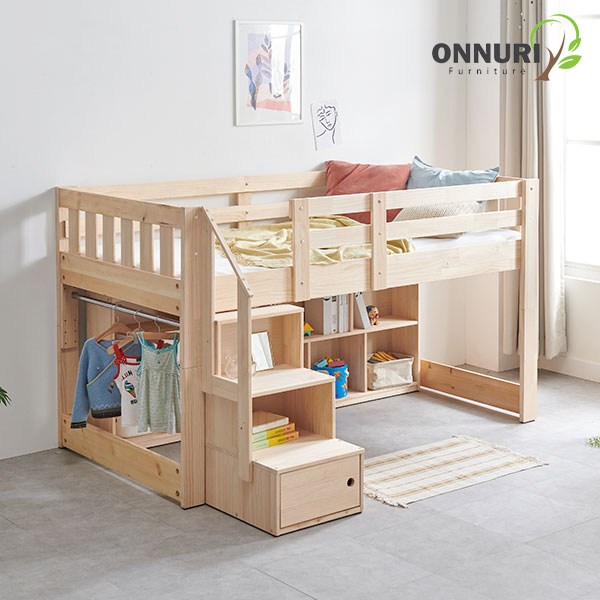 온누리가구 뉴송원목 분리가 가능한 폴리 스마트 침대 벙커침대 /원목침대, 원목, 슈퍼싱글 