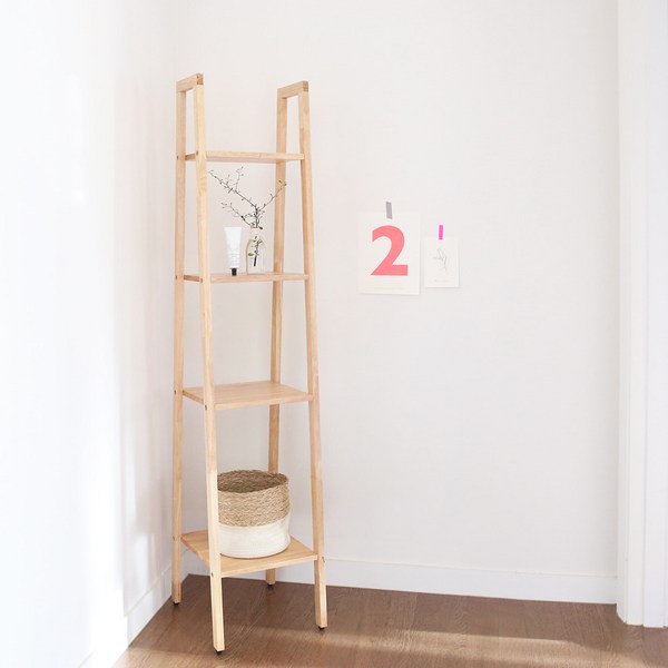  벤트리 원목 4단 사다리선반 (2종 택1) 소품 수납선반, [소] S 사이즈 