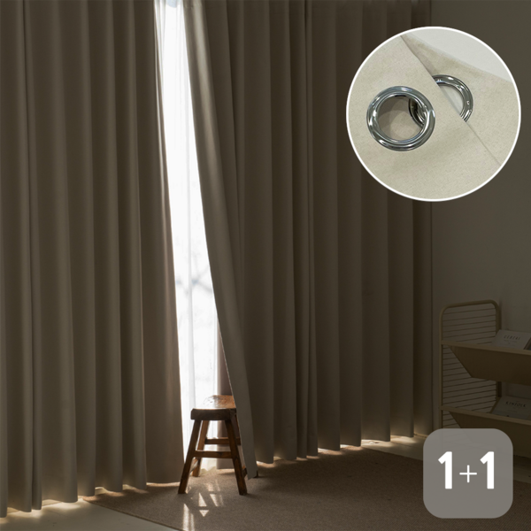 밀리무드 100% 빛차단 깊은잠 암막커튼 2p + 커튼끈 2p 아일렛