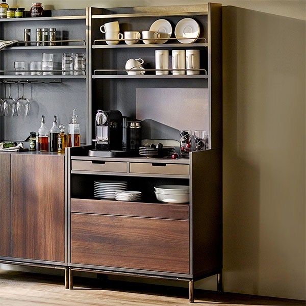 [일룸] 구스토 800폭 높은 카페장 / 홈카페 다용도 주방 수납장, 쿨그레이매트+다크임페리얼오크(CGDIO)