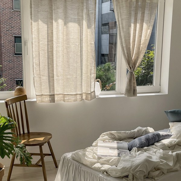  베르 내추럴 린넨스타일 커튼 2장세트 