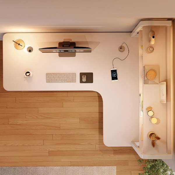  ㄱ자 책상 코너책상 화이트 코너형 책상, 화이트 왼쪽 코너책상 