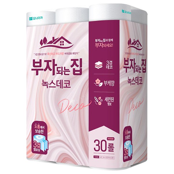 모나리자 부자되는집 녹스데코 3겹 30m 30롤