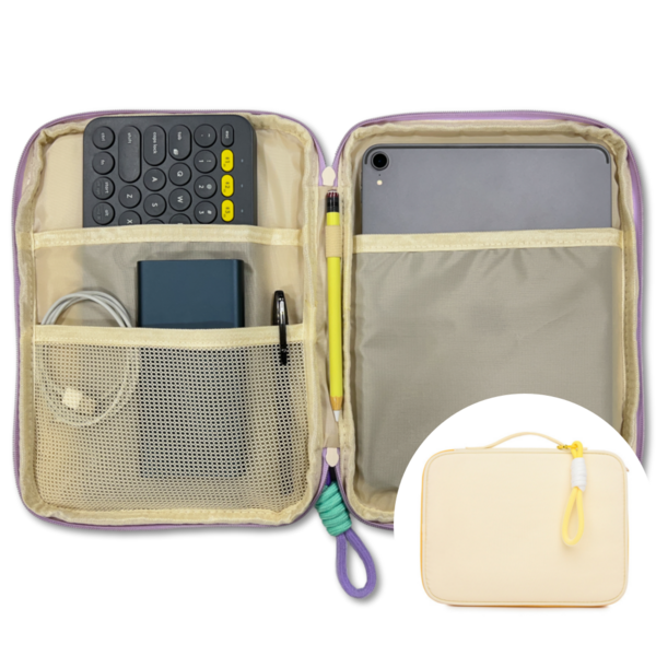 태스코나 파스텔 태블릿 파우치 아이패드 갤럭시탭 케이스 가방, 11인치, 옐로우
