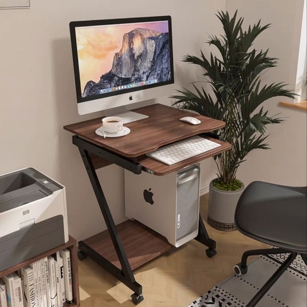 발작 소형 이동식 미니 컴퓨터책상 600, 갈색