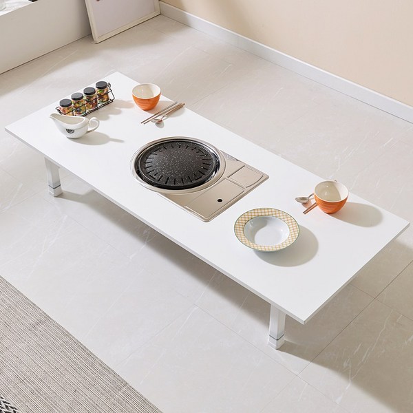  좌식 불판테이블 고기불판 밥상 식탁 가스 버너 900 1200 1500 고기집, 900x600마블 