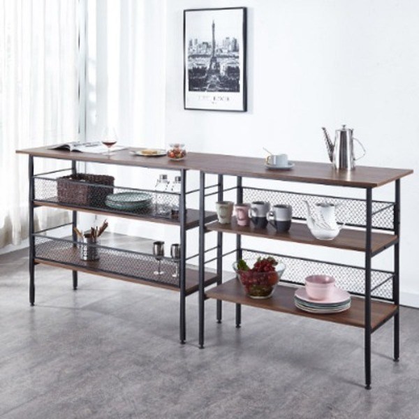 [무료배송]가구컴퍼스 수납형 홈바 테이블 아일랜드식탁 수납장 작업대 조리대 수납선반 이케아 식탁