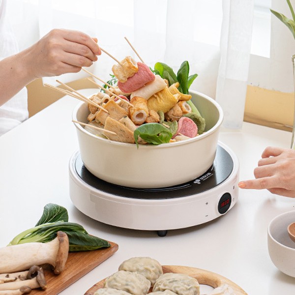 키친아트 24년형 NEW 1구 원형 미니 인덕션 PRO 1인용 렌지 휴대용 캠핑 원룸 전기레인지 KP-IN15, 자가설치