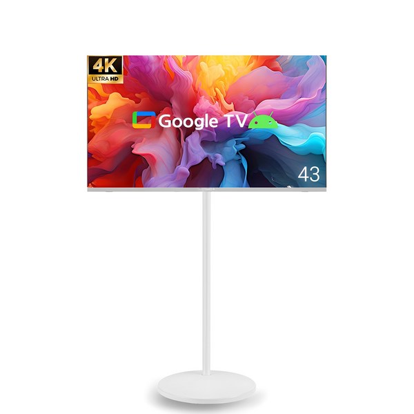 무빙큐빅스 스마트 43인치 UHD 4K 삼탠바이미 화이트에디션 SET 이동식 TV 삼텐바이미