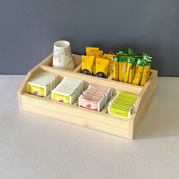  원목 커피정리함 티박스 차보관함 커피정리 탕비실 정리수납, 1개 