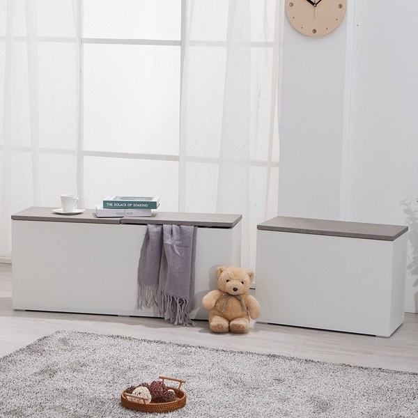  다일 ronder 수납벤치 공간박스 현관의자 800, 화이트 