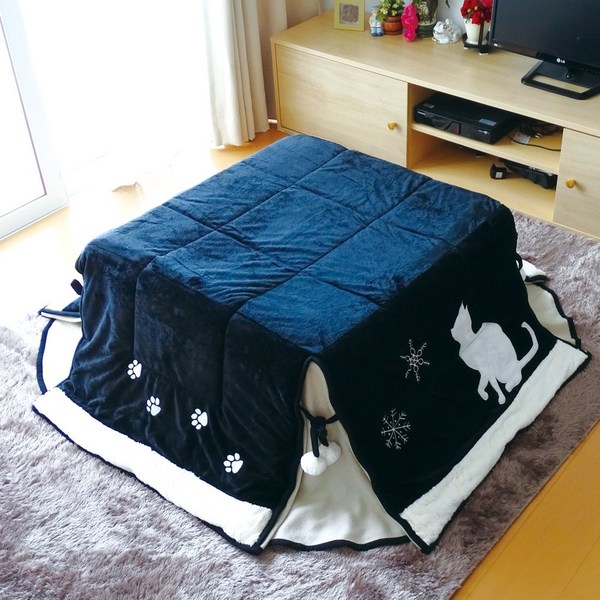  (주)지이라이프 정방형 코타츠이불, 블랙 