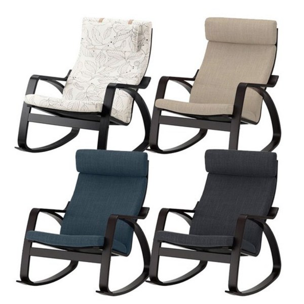 이케아 POANG 포엥 암체어/브라운/안락의자/이지체어, 브라운+비슬란다_591.812.30