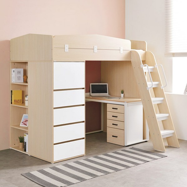 e스마트 스카이 성인벙커침대 풀세트, 4. 서랍_메이플