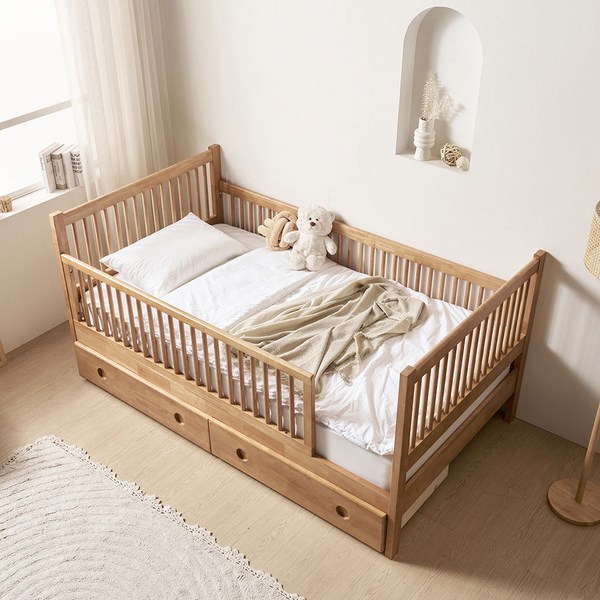  상일리베가구 헤이 원목 키즈 어린이 수납 침대프레임 SS, 그레이 