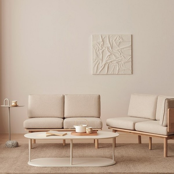  한샘 포레 컴포트 2인 소파벤치세트 (식탁미포함), B형 : 페일블루(B), 1개 