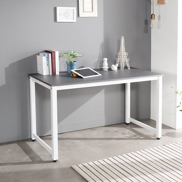 인퍼니처 S1컴퓨터책상 회의용테이블 사무용책상 철재책상 조립식책상 회사 일자 학생, 1800화이트그레이