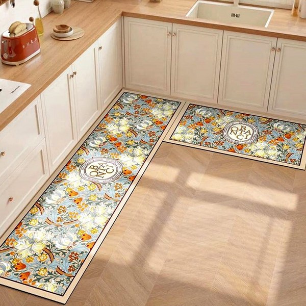  와이제이 주방 발매트 특대 주방 PVC 싱크대 주방매트, 스카이 