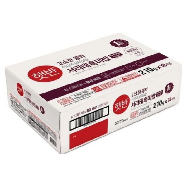 햇반 서리태 흑미밥, 210g, 18개