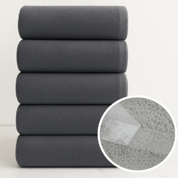 포근썸 초극세사 부드러운 150g 먼지없는 수건, 차콜 그레이, 5개