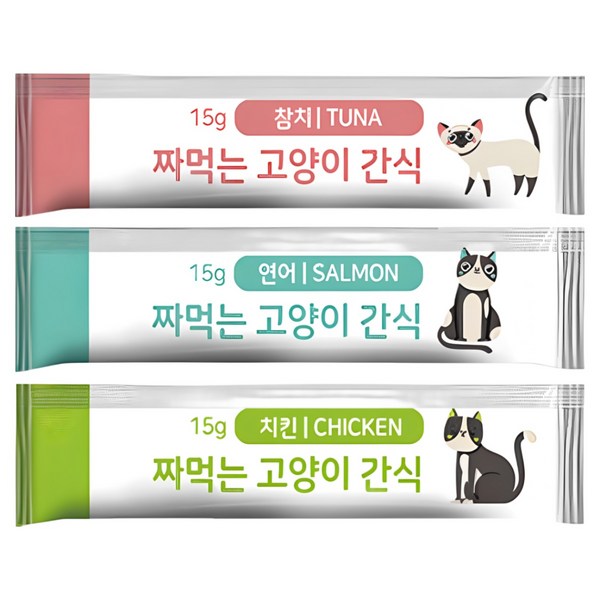 씨엔앨라이프 고양이 짜먹는 간식, 혼합맛(연어/참치), 900g, 2세트