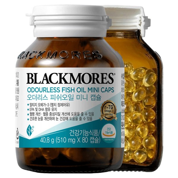 블랙모어스 오더리스 피쉬 오일 미니 캡슐, 80정, 3개